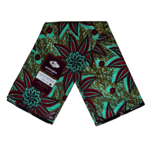 Ankara African Wax Print Soft Finish (turquoise floral pattern)