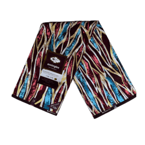 Ankara African Wax Print Soft Finish (blue and red abstract pattern)