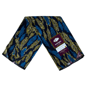 Ankara African Wax Print Soft Finish (blue/green dotted leaves pattern)