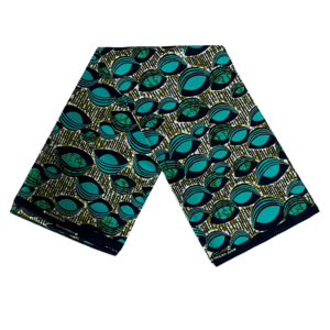 Ankara African Wax Print Soft Finish (blue turquoise eyes pattern)